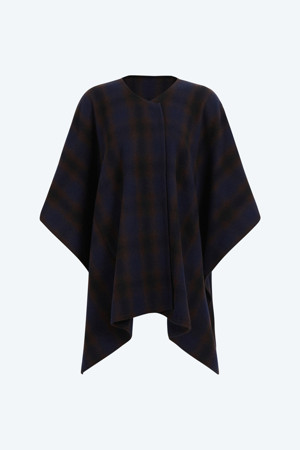 체크 숄 케이프
