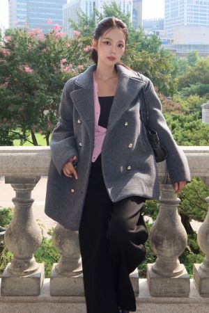 울 버튼 퍼코트