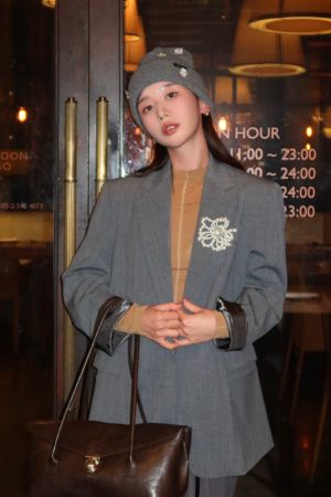 우븐 오픈 자켓