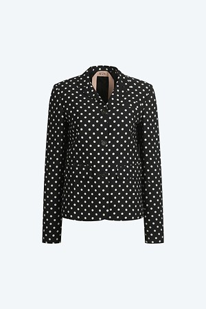 블랙 도트 셔츠 자켓