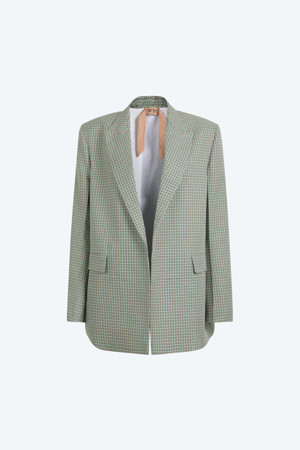 그린 체크 자켓