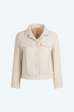 크림 트위드 자켓