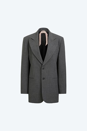 다크 그레이 멜란지 울 블렌드 재킷