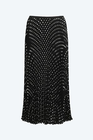 블랙 도트 플리츠 스커트