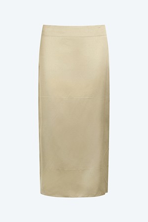 페일카키 미디 스커트