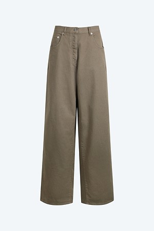 브라운 코튼 데님 팬츠