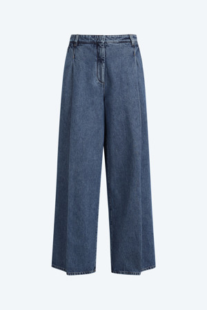 미드블루 데님 와이드 팬츠