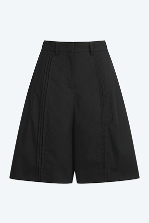 블랙 코튼 버뮤다 팬츠