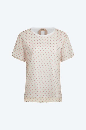 레드 도트 코튼 블라우스