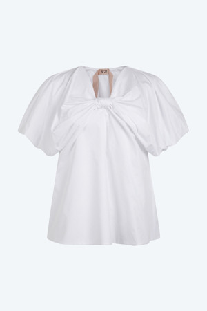 화이트 포플린 블라우스