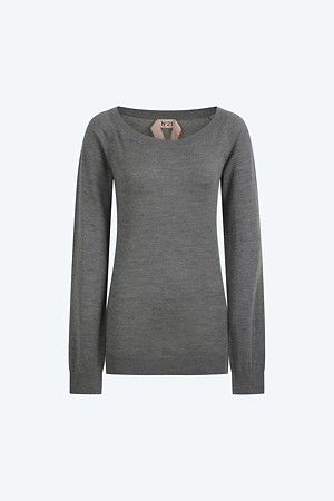 그레이 보트넥 니트