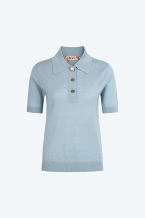 파우더블루 폴로 니트