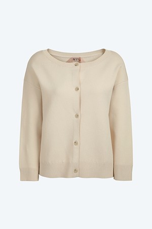 아이보리 라운드넥 가디건