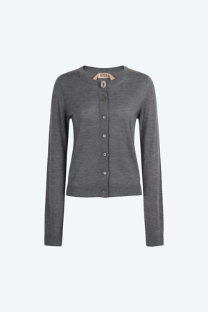 그레이 버튼 가디건