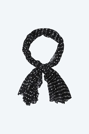 시어 블랙 도트 스카프