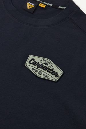 워크 타이틀 와펜 반팔 티셔츠