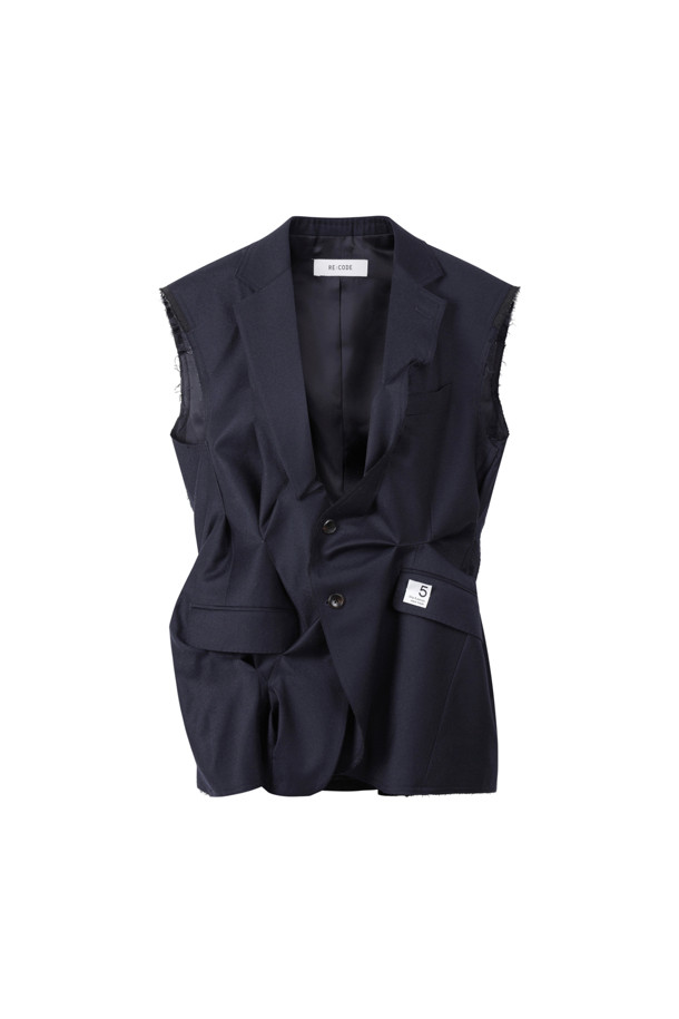 RE;CODE - 베스트 - [RE;CODE 여성] Crushed Asymmetirc Slim Vest