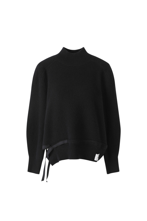 RE;CODE - 스웨터 - [RE;CODE 여성] Slit Woven Patch Knit Top