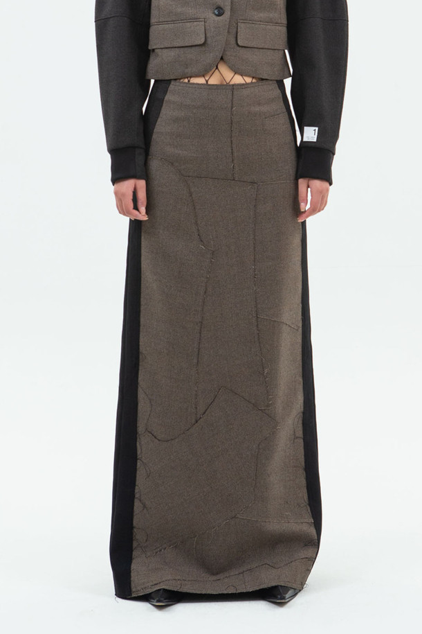 RE;CODE - 롱스커트 - [RE;CODE 여성] Puzzle Raw Egde Maxi Skirt