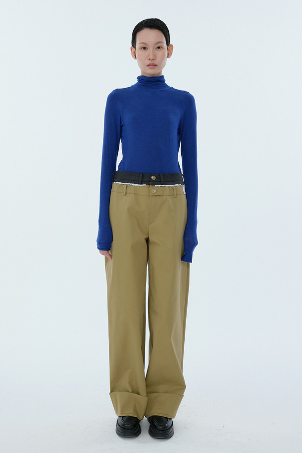 RE;CODE - 롱/미디팬츠 - [RE;CODE 여성] Double Waist Cotton Trousers