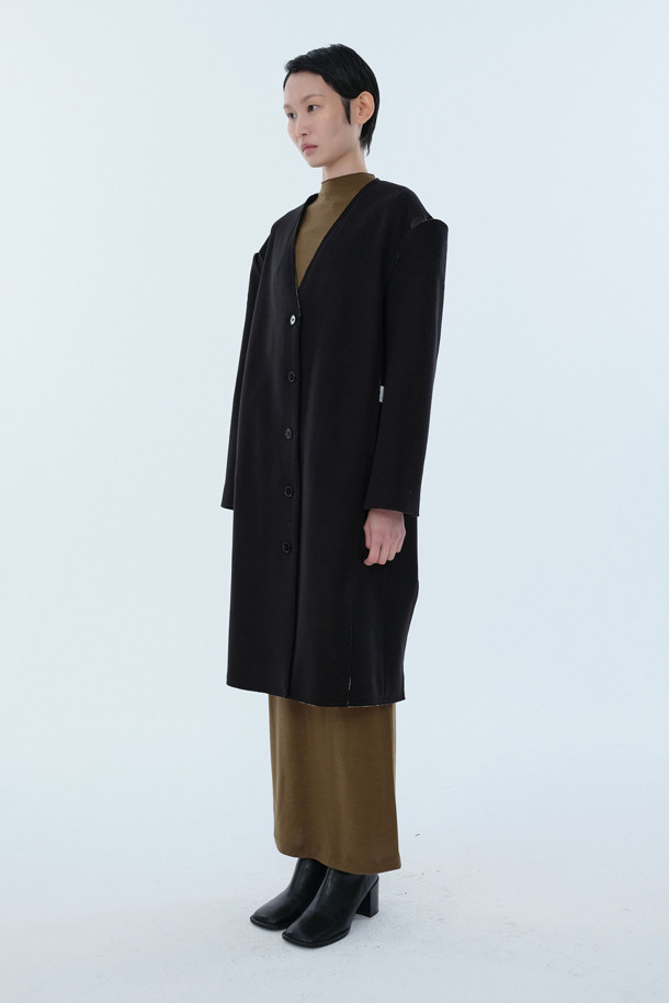 RE;CODE - 코트 - [RE;CODE 여성] Unbalanced Slit Shoulder Coat