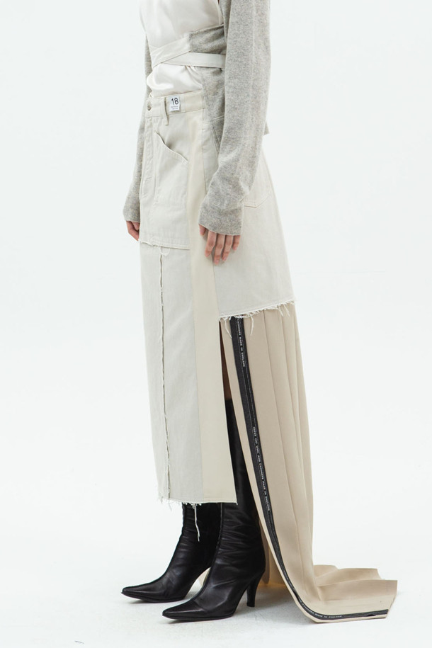 RE;CODE - 롱스커트 - [RE;CODE 여성] Back pleats Denim Long Skirt