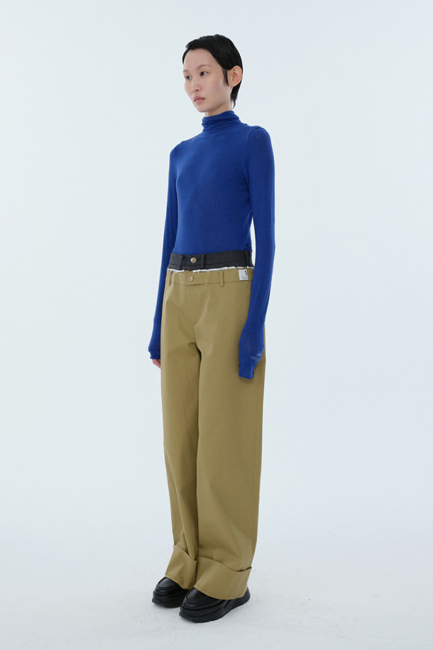 RE;CODE - 롱/미디팬츠 - [RE;CODE 여성] Double Waist Cotton Trousers