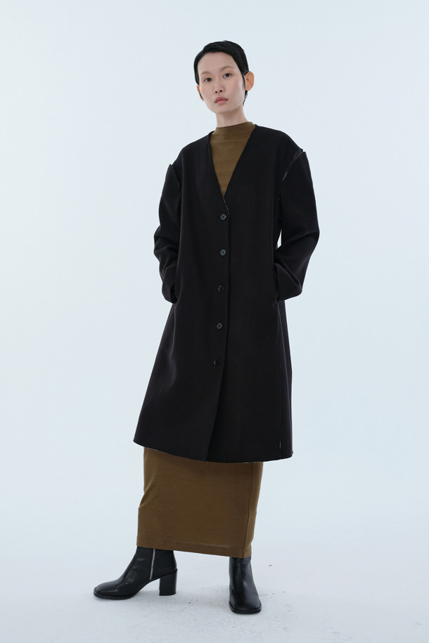 RE;CODE - 코트 - [RE;CODE 여성] Unbalanced Slit Shoulder Coat