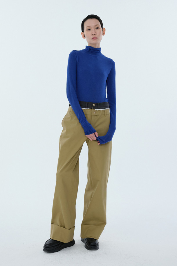 RE;CODE - 롱/미디팬츠 - [RE;CODE 여성] Double Waist Cotton Trousers