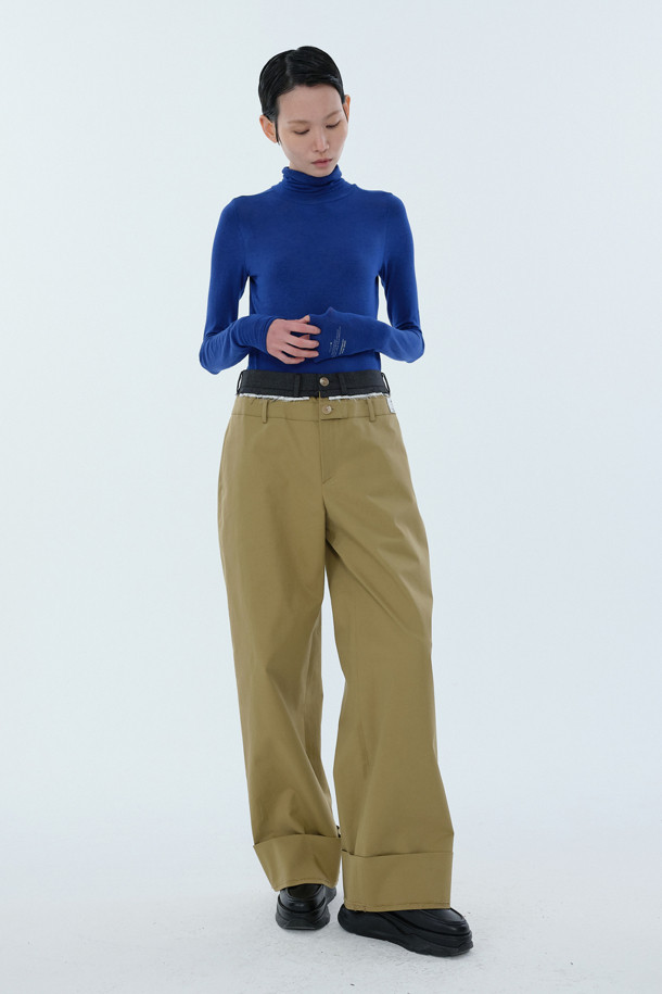 RE;CODE - 롱/미디팬츠 - [RE;CODE 여성] Double Waist Cotton Trousers