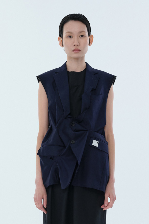 RE;CODE - 베스트 - [RE;CODE 여성] Crushed Asymmetirc Slim Vest