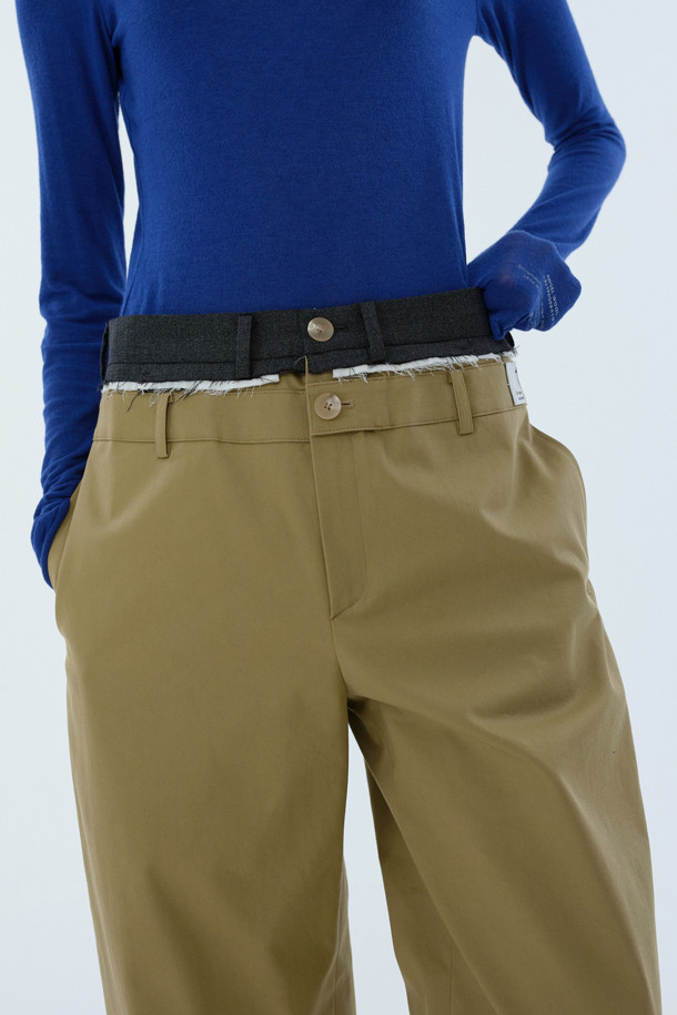 RE;CODE - 롱/미디팬츠 - [RE;CODE 여성] Double Waist Cotton Trousers