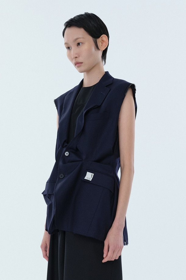 RE;CODE - 베스트 - [RE;CODE 여성] Crushed Asymmetirc Slim Vest