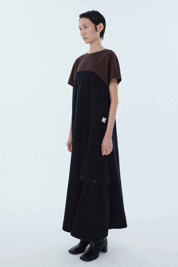 RE;CODE - 민소매 원피스 - [RE;CODE 여성] Draped Pants Detail Button Dress