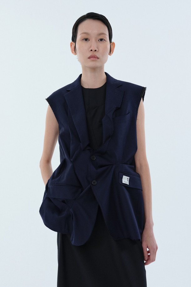 RE;CODE - 베스트 - [RE;CODE 여성] Crushed Asymmetirc Slim Vest