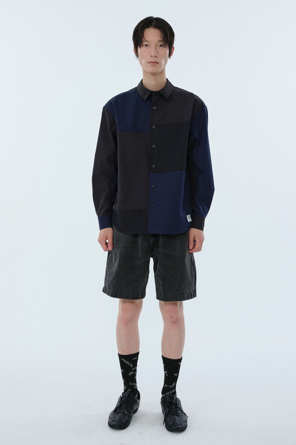 RE;CODE - 긴팔셔츠 - [RE;CODE 남성] Asymmetry Patchwork Shirt