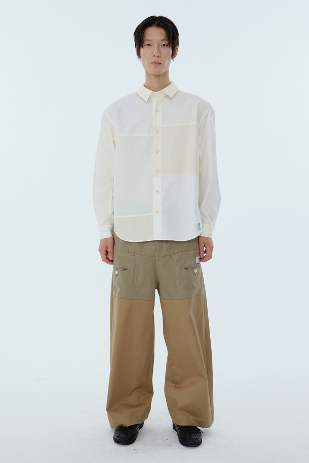 RE;CODE - 긴팔셔츠 - [RE;CODE 남성] Asymmetry Patchwork Shirt