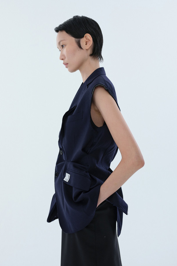 RE;CODE - 베스트 - [RE;CODE 여성] Crushed Asymmetirc Slim Vest