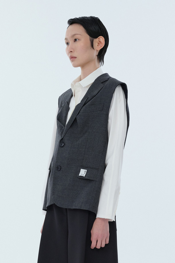 RE;CODE - 베스트 - [RE;CODE 여성] Crushed Mixed Pannel Boxy Vest