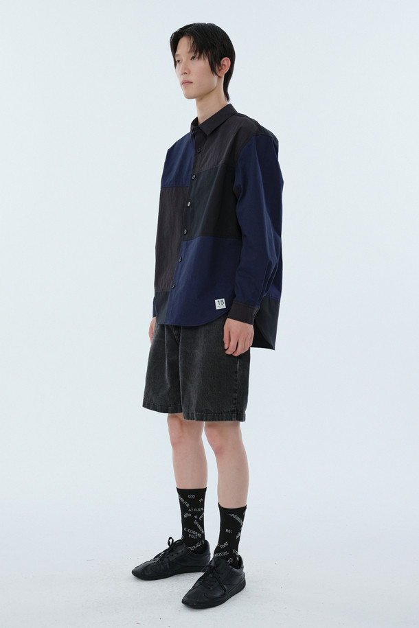 RE;CODE - 긴팔셔츠 - [RE;CODE 남성] Asymmetry Patchwork Shirt