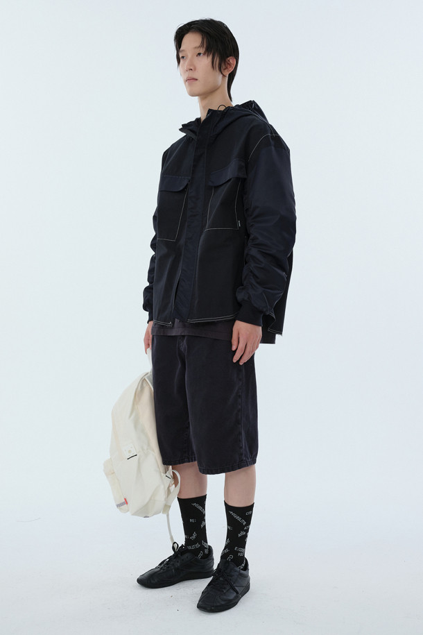 RE;CODE - 블루종/점퍼 - [RE;CODE 남성] Hoodie Bomber Sleeve Shirt Jumper