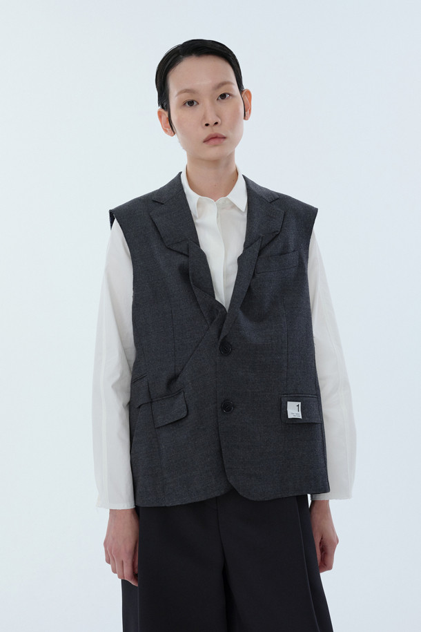 RE;CODE - 베스트 - [RE;CODE 여성] Crushed Mixed Pannel Boxy Vest