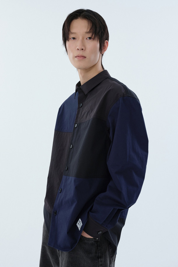 RE;CODE - 긴팔셔츠 - [RE;CODE 남성] Asymmetry Patchwork Shirt