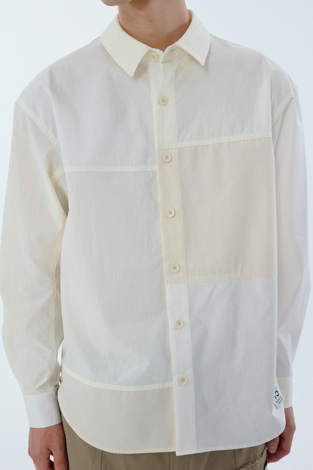 RE;CODE - 긴팔셔츠 - [RE;CODE 남성] Asymmetry Patchwork Shirt