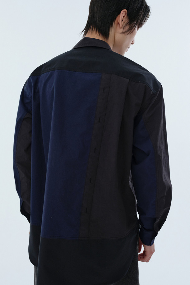 RE;CODE - 긴팔셔츠 - [RE;CODE 남성] Asymmetry Patchwork Shirt