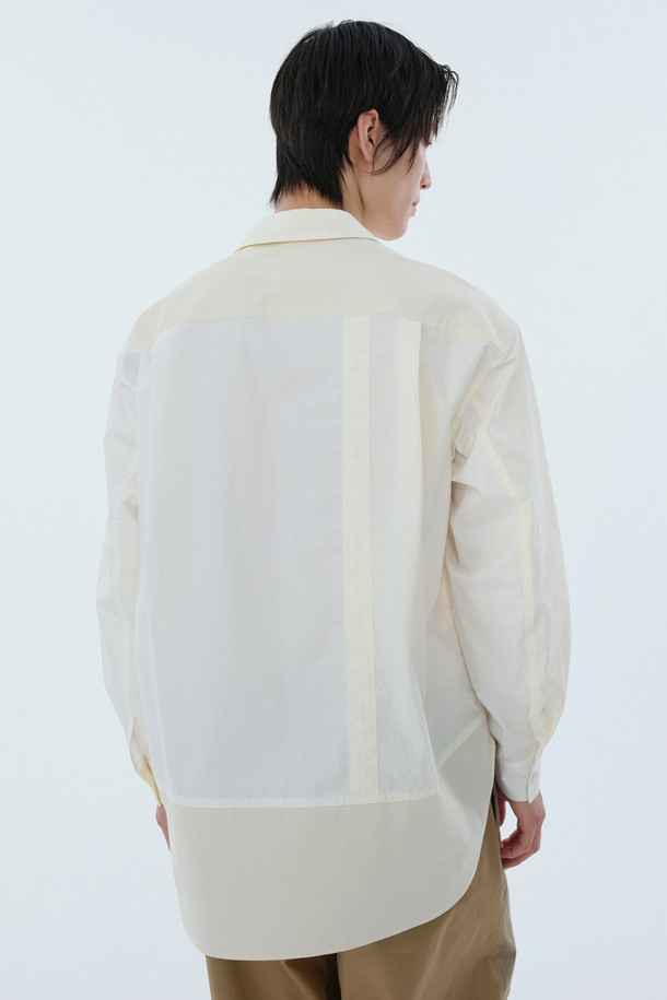 RE;CODE - 긴팔셔츠 - [RE;CODE 남성] Asymmetry Patchwork Shirt