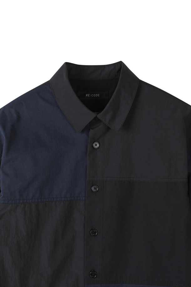 RE;CODE - 긴팔셔츠 - [RE;CODE 남성] Asymmetry Patchwork Shirt