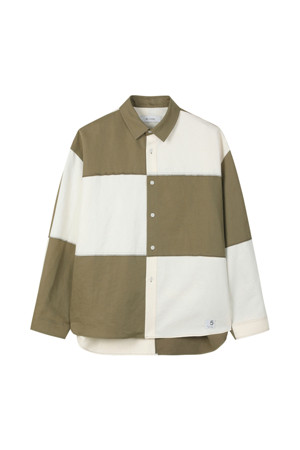 [RE;CODE 남성] Checkerboard Patchwork Block Shirt