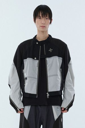 [RE:CODE X SURGERY] Fabric Mix Patchwork Bomber