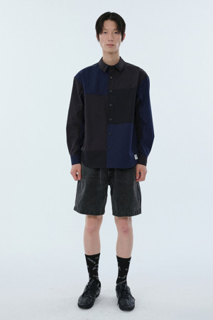 [RE;CODE 남성] Asymmetry Patchwork Shirt